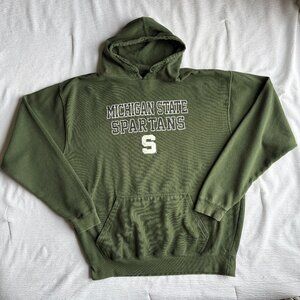 Michigan State Spartans Green and White Hoodie by J.America Men's Size XXL 2XL